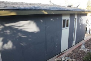 East wall of studio angled