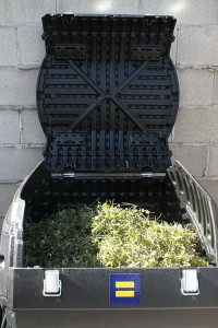 Composter almost half full on the first day